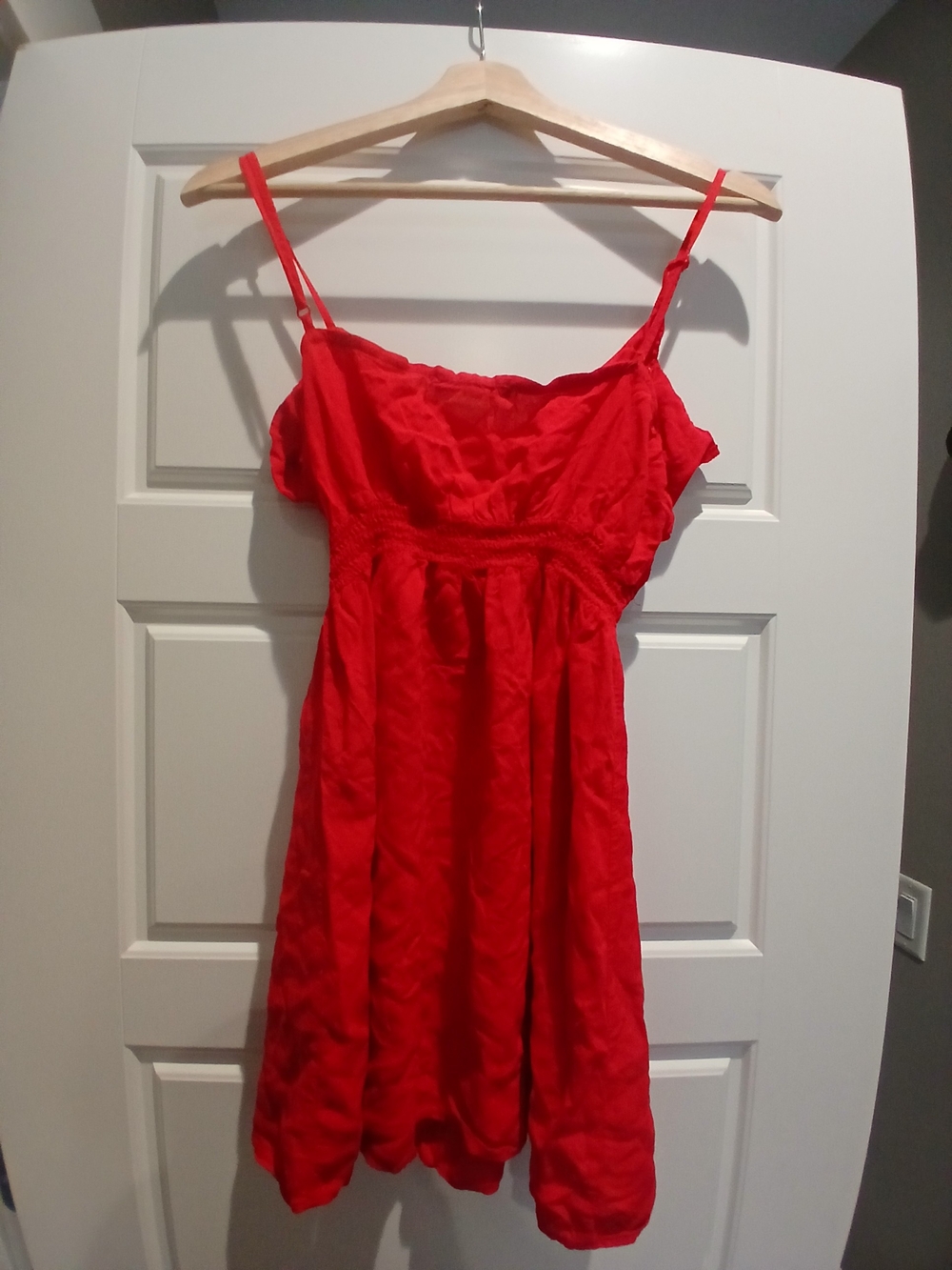 Red Spaghetti-Strap Ruffle Dress - Picture 2 of 2